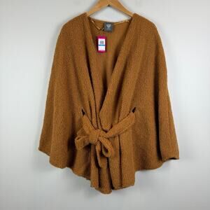 Vince Camuto Jacket Women's XL Brown Belted Waist Teddy Bear Coat Lagenlook NWT